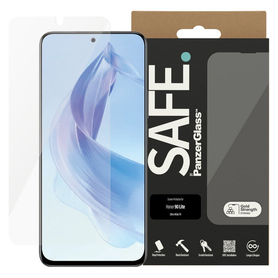 Kaljeno staklo UWF za Honor 90 Lite, Crna, SAFE by PanzerGlass