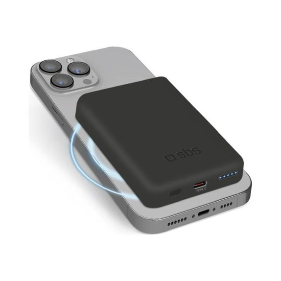 SBS - MagSafe PowerBank 5000 mAh, crno