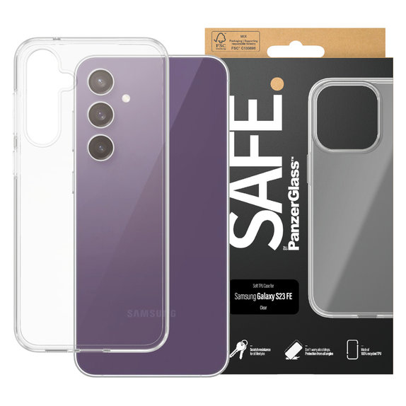 Maska TPU za Samsung Galaxy S23 FE, Prozirna, SAFE by PanzerGlass