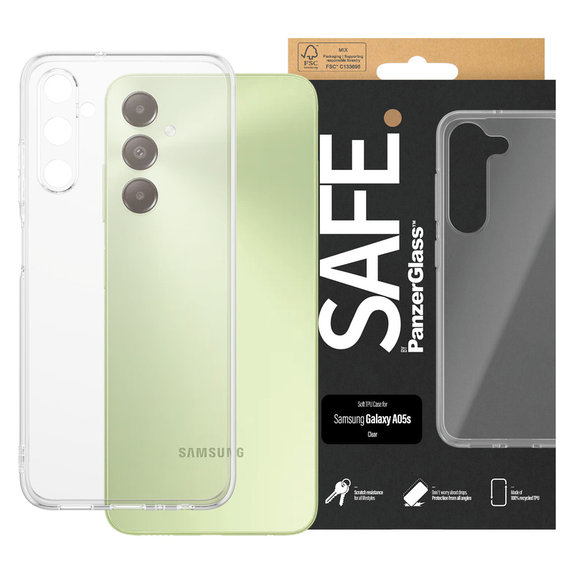 Maska TPU za Samsung Galaxy A05s, Prozirna, SAFE by PanzerGlass