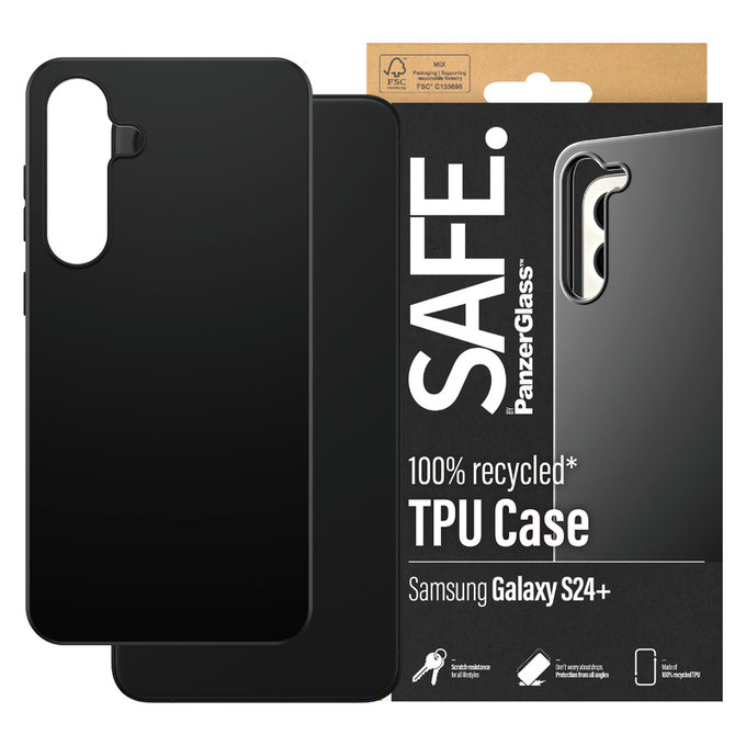Maska TPU za Samsung Galaxy S24+, Crna, SAFE by PanzerGlass