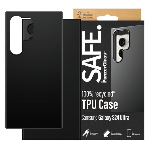 Maska TPU za Samsung Galaxy S24 Ultra, Crna, SAFE by PanzerGlass
