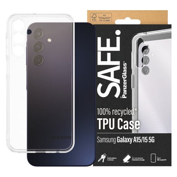 Maska TPU za Samsung Galaxy A15/A15 5G, Prozirna, SAFE by PanzerGlass