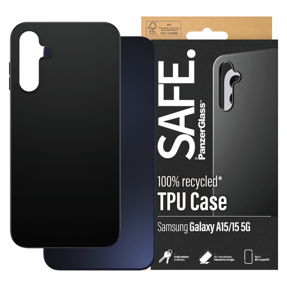 Maska TPU za Samsung Galaxy A15/A15 5G, Crna, SAFE by PanzerGlass