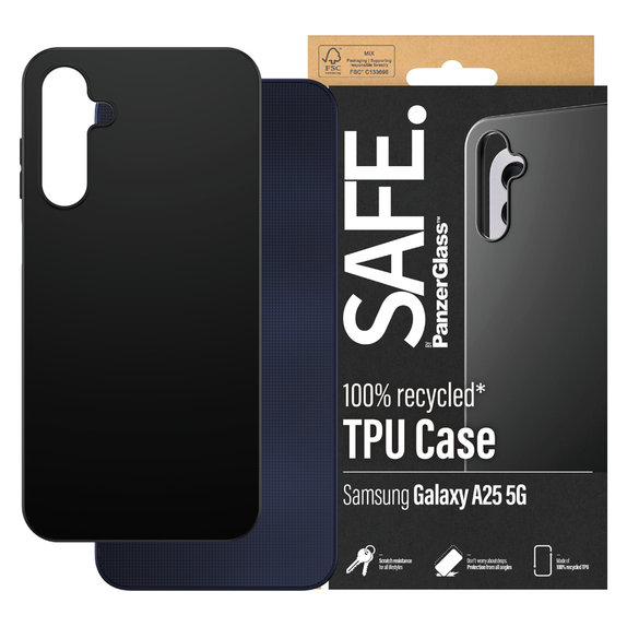 Maska TPU za Samsung Galaxy A25 5G, Crna, SAFE by PanzerGlass