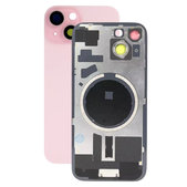 Apple iPhone 15 - Stražnje staklo kućišta + staklo kamere + metalni okvir + magsafe magnet (Pink)