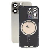 Apple iPhone 15 Pro - Stražnje staklo kućišta + staklo kamere + metalni okvir + magsafe magnet (Natural Titanium)