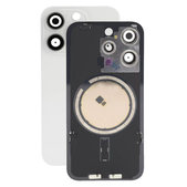 Apple iPhone 15 Pro - Stražnje staklo kućišta + staklo kamere + metalni okvir + magsafe magnet (White Titanium)