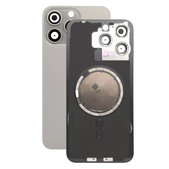 Apple iPhone 15 Pro Max - Stražnje staklo kućišta + staklo kamere + metalni okvir + magsafe magnet (Natural Titanium)