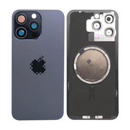 Apple iPhone 15 Pro Max - Steklo zadnjega ohišja + Leča kamere + Kovinska plošča + Magsafe magnet (Blue Titanium)