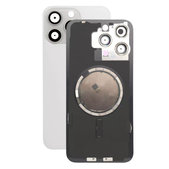Apple iPhone 15 Pro Max - Stražnje staklo kućišta + staklo kamere + metalni okvir + magsafe magnet (White Titanium)