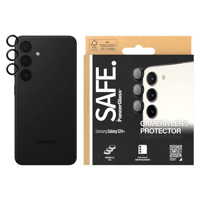Zaštita objektiva kamere za Samsung Galaxy S24/S23/S23+, Crna, SAFE by PanzerGlass
