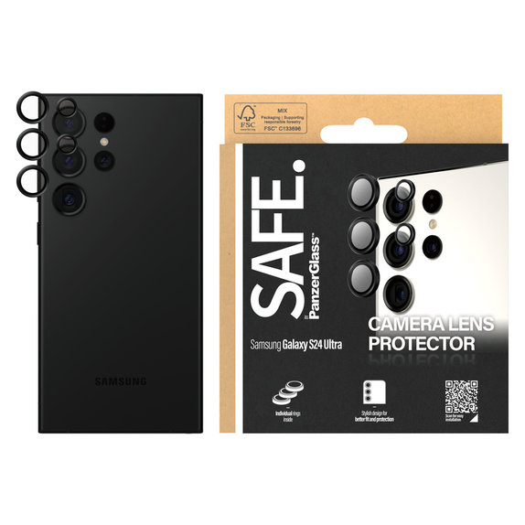 Zaštita objektiva kamere za Samsung Galaxy S24 Ultra, Crna, SAFE by PanzerGlass