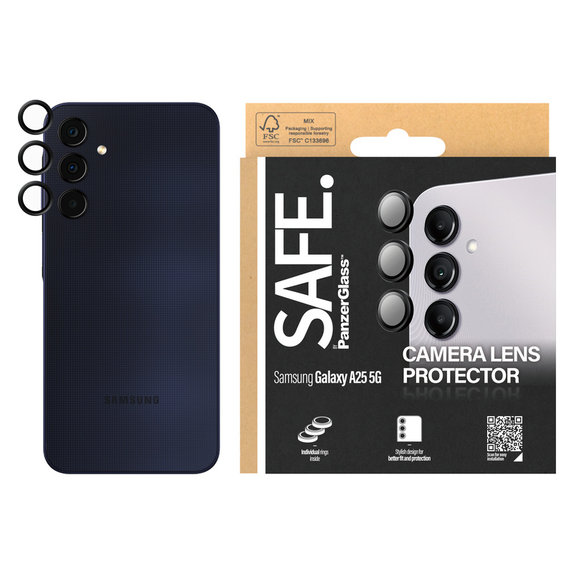 Zaštita objektiva kamere za Samsung Galaxy A25 5G, Crna, SAFE by PanzerGlass