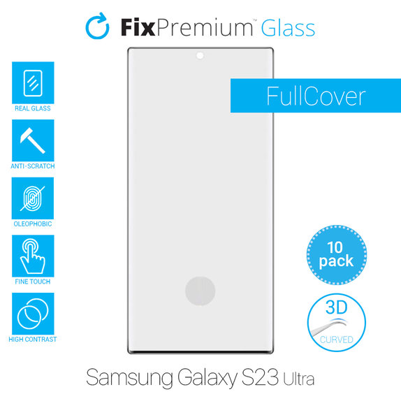 FixPremium FullCover Glass - Kaljeno staklo za Samsung Galaxy S23 Ultra (10 Pack)