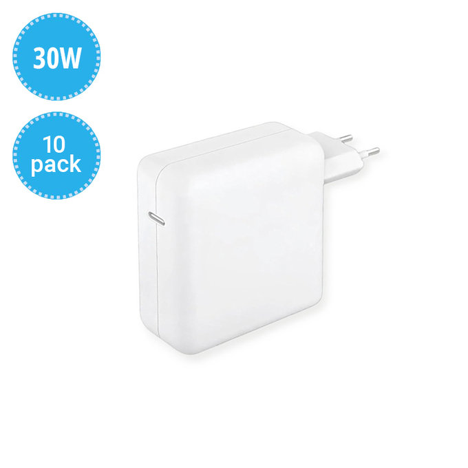 USB-C punjački adapter, 30W, kompatibilno s Apple, 10 pack