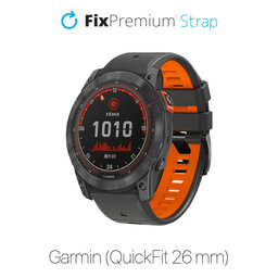 FixPremium - Dvobojni Silikonski Remen za Garmin (QuickFit 26mm), sivi