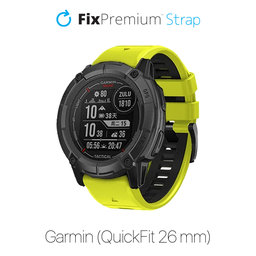 FixPremium - Dvobojni Silikonski Remen za Garmin (QuickFit 26mm), zeleni