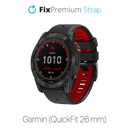 FixPremium - Dvobojni Silikonski Remen za Garmin (QuickFit 26mm), crni