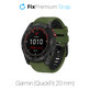 FixPremium - Dvobojni Silikonski Remen za Garmin (QuickFit 20mm), tamnozeleni