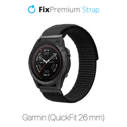 FixPremium - Najlonski Remen za Garmin (QuickFit 26mm), crni