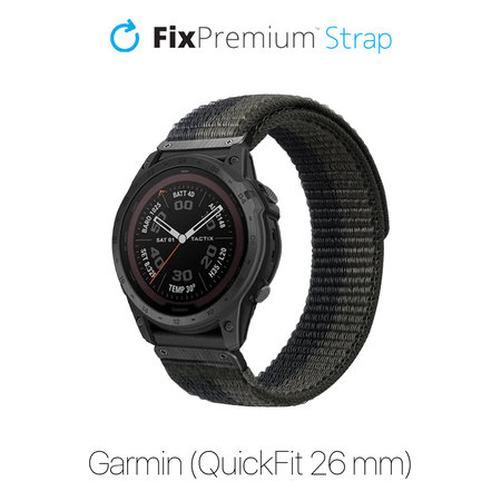 FixPremium - Najlonski Remen za Garmin (QuickFit 26mm), sivi