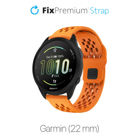 FixPremium - Univerzalni Silikonski Remen za Garmin (22mm), narančasti