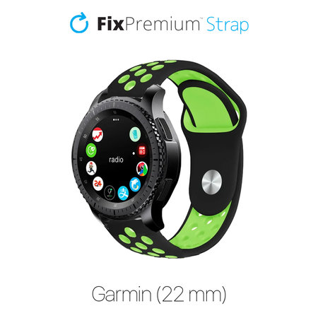 FixPremium - Silikonski Sportski Remen za Garmin (22mm), crni