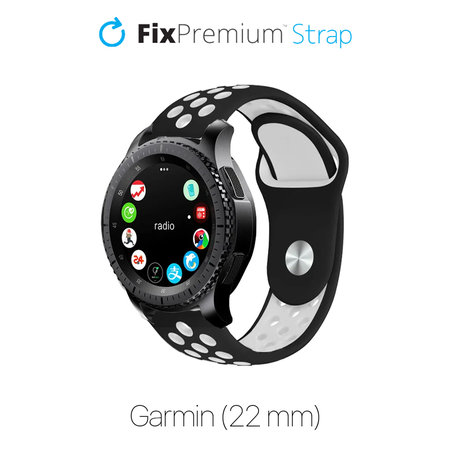 FixPremium - Silikonski Sportski Remen za Garmin (22mm), crni