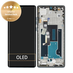 Motorola Edge 50 Fusion - LCD zaslon + zaslon osjetljiv na dodir + okvir (Forest Blue) - 5D68C24633 Genuine Service Pack