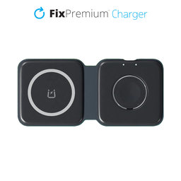 FixPremium - MagSafe Duo za iPhone a Apple Watch, črna