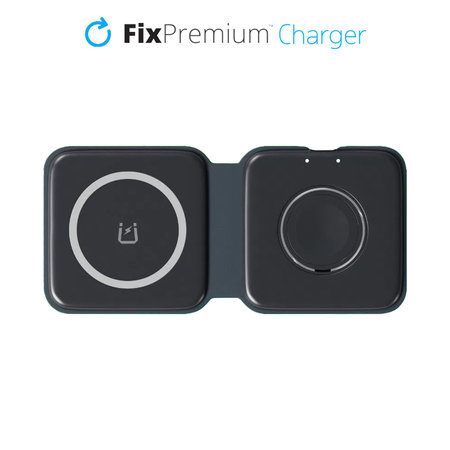 FixPremium - MagSafe Duo za iPhone a Apple Watch, črna