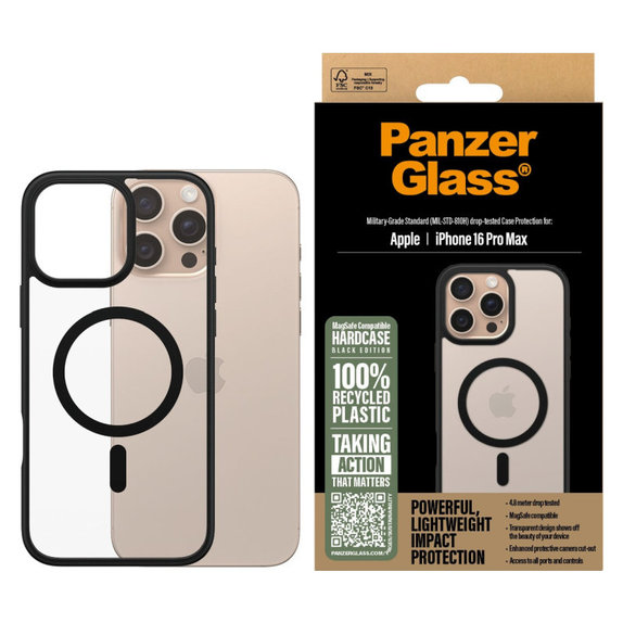 Maska HardCase s MagSafe za iPhone 16 Pro Max, crna, PanzerGlass