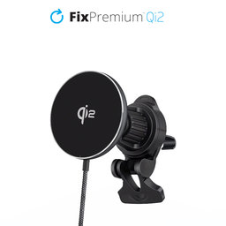 FixPremium - MagSafe Auto punjač s Qi2, crna