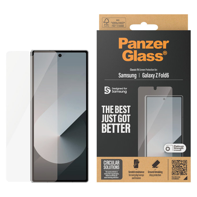 Kaljeno staklo Classic Fit za Samsung Galaxy Z Fold6, Prozirna, PanzerGlass