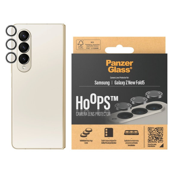 Zaštita objektiva kamere Hoops za Samsung Z Fold6, Crna, PanzerGlass