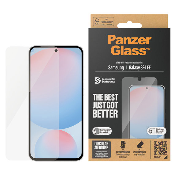 Kaljeno staklo UWF s aplikatorom za Samsung Galaxy S24 FE, Prozirna, PanzerGlass