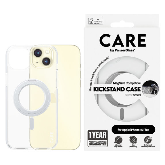 Maska Kickstand s MagSAFE by PanzerGlass za iPhone 15 Pro Max, Srebrna, PanzerGlass