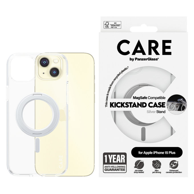 Maska Kickstand s MagSAFE by PanzerGlass za iPhone 15 Pro Max, Srebrna, PanzerGlass