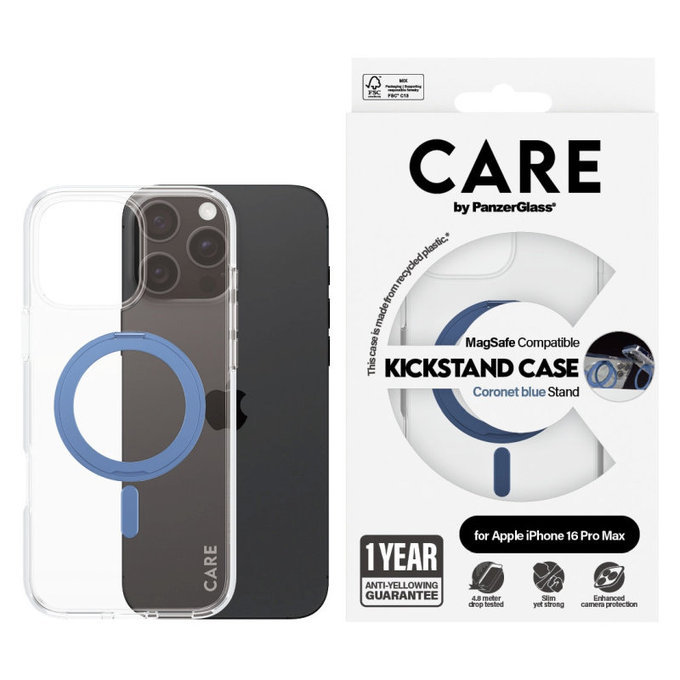 Maska Kickstand s MagSafeom za iPhone 16 Pro Max, Plava, CARE
