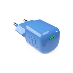 PURO - Adapter za punjenje MiniPro USB-C, GaN, 20W, blue lagon