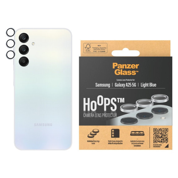 Zaštita objektiva kamere Hoops za Samsung A25 5G, Svijetloplava, PanzerGlass