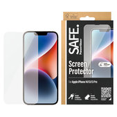 Kaljeno staklo Case Friendly za iPhone 16e/14/13 Pro/13, Crna, SAFE