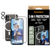 Bundle 3u1 Hoops + UWF kaljeno staklo + Hard Case za iPhone 16, PanzerGlass