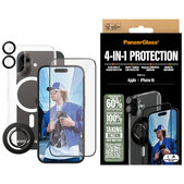 Bundle Hoops + Kaljeno staklo UWF + Hard Case + Magnetic Ring Mount za iPhone 16, PanzerGlass
