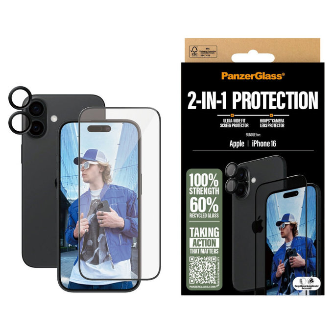 Bundle Hoops + UWF kaljeno staklo za iPhone 16, PanzerGlass