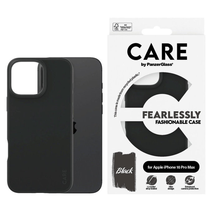 Maska Fearlessly za iPhone 16 Pro Max, Crna, CARE