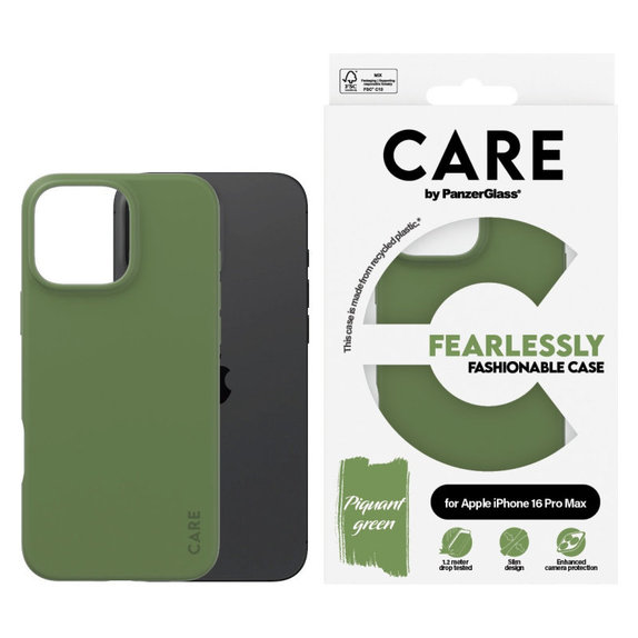 Maska Fearlessly za iPhone 16 Pro Max, Zelena, CARE