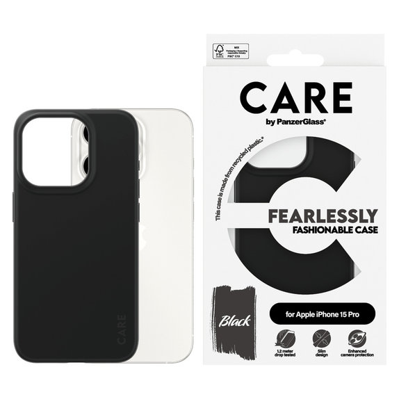 Maska Fearlessly za iPhone 15 Pro, Crna, PanzerGlass