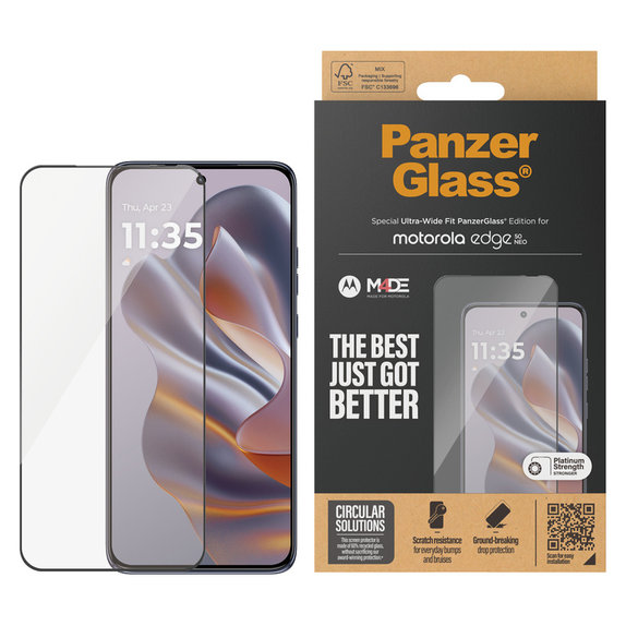 Kaljeno staklo UWF za Motorola Edge 50 Neo, Crna, PanzerGlass